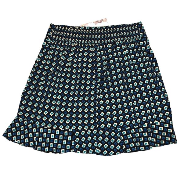 Band of the Free Colette Teal Diamond Mini Skirt Sz Medium Womens Black Deep Tea - Picture 7 of 9